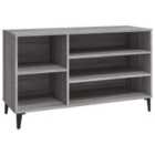 vidaXL Shoe Cabinet Grey Sonoma 102x36x60 cm Engineered Wood
