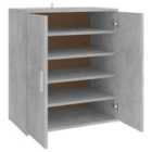 vidaXL Shoe Cabinet Concrete Grey 60x35x70 cm Engineered Wood