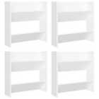 vidaXL Wall Shoe Cabinets 4 pcs White 60x18x60 cm Engineered Wood