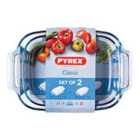Pyrex 2-Piece Classic Medium Roaster Set - Clear