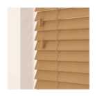 New Edge Blinds 50Mm Slat Light Oak Real Wood Venetian Blind With Strings 120Cm Drop 100Cm Wide