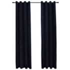 vidaXL Blackout Curtains with Rings 2 pcs Velvet Black 140x245 cm