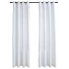 vidaXL Blackout Curtains with Metal Rings 2 pcs Off White 140x245 cm