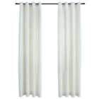 vidaXL Blackout Curtains with Rings 2 pcs Velvet Cream 140x225 cm