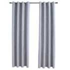 vidaXL Blackout Curtains with Metal Rings 2 pcs Grey 140x245 cm