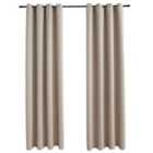 vidaXL Blackout Curtains with Metal Rings 2 pcs Beige 140x245 cm