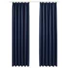 vidaXL Blackout Curtains with Hooks 2 pcs Blue 140x225 cm