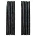 vidaXL Blackout Curtains 2 pcs with Hooks Velvet Anthracite 140x245 cm