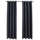 vidaXL Blackout Curtains with Metal Rings 2 pcs Anthracite 140x245 cm