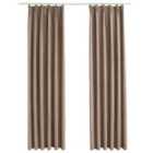 vidaXL Blackout Curtains with Hooks 2 pcs Taupe 140x245 cm