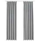 vidaXL Blackout Curtains with Hooks 2 pcs Grey 140x225 cm