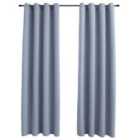 vidaXL Blackout Curtains with Metal Rings 2 pcs Grey 140x175 cm