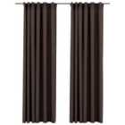 vidaXL Linen-Look Blackout Curtains with Hooks 2 pcs Taupe 140x225 cm
