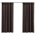 vidaXL Linen-Look Blackout Curtains with Hooks 2 pcs Taupe 140x175 cm