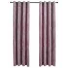vidaXL Blackout Curtains with Rings 2pcs Velvet Antique Pink 140x225cm