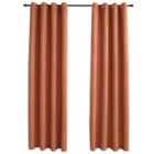 vidaXL Blackout Curtains with Metal Rings 2 pcs Rust 140x175 cm