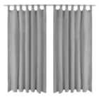 vidaXL Micro-Satin Curtains 2 pcs with Loops 140x175 cm Grey
