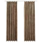 vidaXL Blackout Curtains 2 pcs with Hooks Velvet Beige 140x225 cm