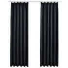 vidaXL Blackout Curtains with Hooks 2 pcs Anthracite 140x225 cm