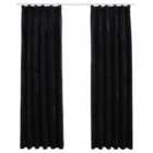 vidaXL Blackout Curtains 2 pcs with Hooks Velvet Black 140x225 cm