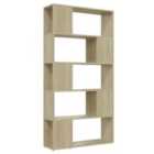 vidaXL Book Cabinet Room Divider Sonoma Oak 80x24x155 cm Engineered Wood