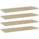 vidaXL Bookshelf Boards 4 pcs Sonoma Oak 60x20x1.5 cm Engineered Wood