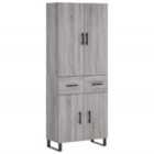 vidaXL Highboard Grey Sonoma 69.5x34x180 cm Engineered Wood