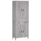 vidaXL Highboard Grey Sonoma 69.5x34x180 cm Engineered Wood