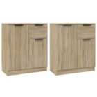 vidaXL Sideboards 2 pcs Sonoma Oak 60x30x70 cm Engineered Wood