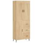 vidaXL Highboard Sonoma Oak 69.5x34x180 cm Engineered Wood
