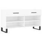 vidaXL Shoe Bench White 102x35x55 cm Engineered Wood