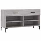vidaXL Shoe Bench Grey Sonoma 102x35x55 cm Engineered Wood