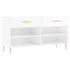 vidaXL Shoe Bench High Gloss White 102x35x55 cm Engineered Wood