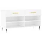 vidaXL Shoe Bench White 102x35x55 cm Engineered Wood