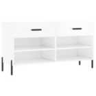 vidaXL Shoe Bench High Gloss White 102x35x55 cm Engineered Wood