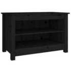 vidaXL Shoe Bench Black 70x38x45.5 cm Solid Wood Pine
