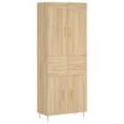 vidaXL Highboard Sonoma Oak 69.5x34x180 cm Engineered Wood