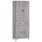 vidaXL Highboard Grey Sonoma 69.5x34x180 cm Engineered Wood