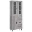 vidaXL Highboard Grey Sonoma 69.5x34x180 cm Engineered Wood