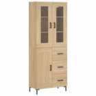 vidaXL Highboard Sonoma Oak 69.5x34x180 cm Engineered Wood