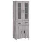 vidaXL Highboard Grey Sonoma 69.5x34x180 cm Engineered Wood