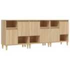 vidaXL Sideboards 3 pcs Sonoma Oak 60x35x70 cm Engineered Wood