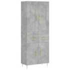 vidaXL Highboard Concrete Grey 69.5x34x180 cm Engineered Wood