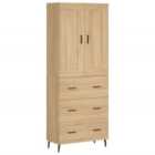 vidaXL Highboard Sonoma Oak 69.5x34x180 cm Engineered Wood
