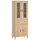 vidaXL Highboard Sonoma Oak 69.5x34x180 cm Engineered Wood