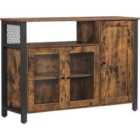 Vasagle Buffet Cabinet With Transparent Doors - Rustic