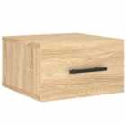vidaXL Wall-mounted Bedside Cabinet Sonoma Oak 35x35x20 cm