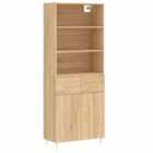 vidaXL Highboard Sonoma Oak 69.5x34x180 cm Engineered Wood
