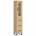 vidaXL Highboard Sonoma Oak 34.5x34x180 cm Engineered Wood
