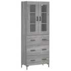 vidaXL Highboard Grey Sonoma 69.5x34x180 cm Engineered Wood
